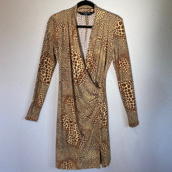 Norma Kamali Dresses & Skirts - Norma Kamali - Leopard Long Sleeve Vneck Dress